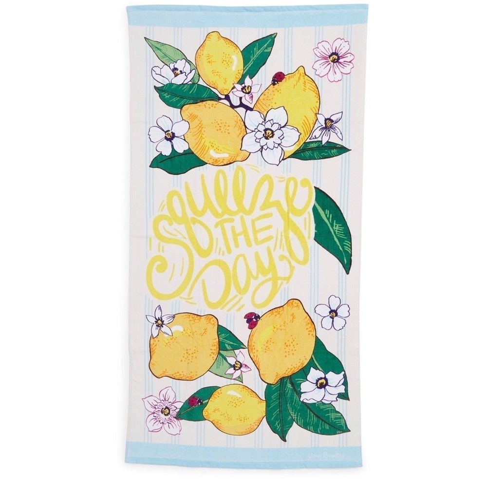 Vera Bradley Lemon Grove 🍋 Squeeze the Day Beach Towel New